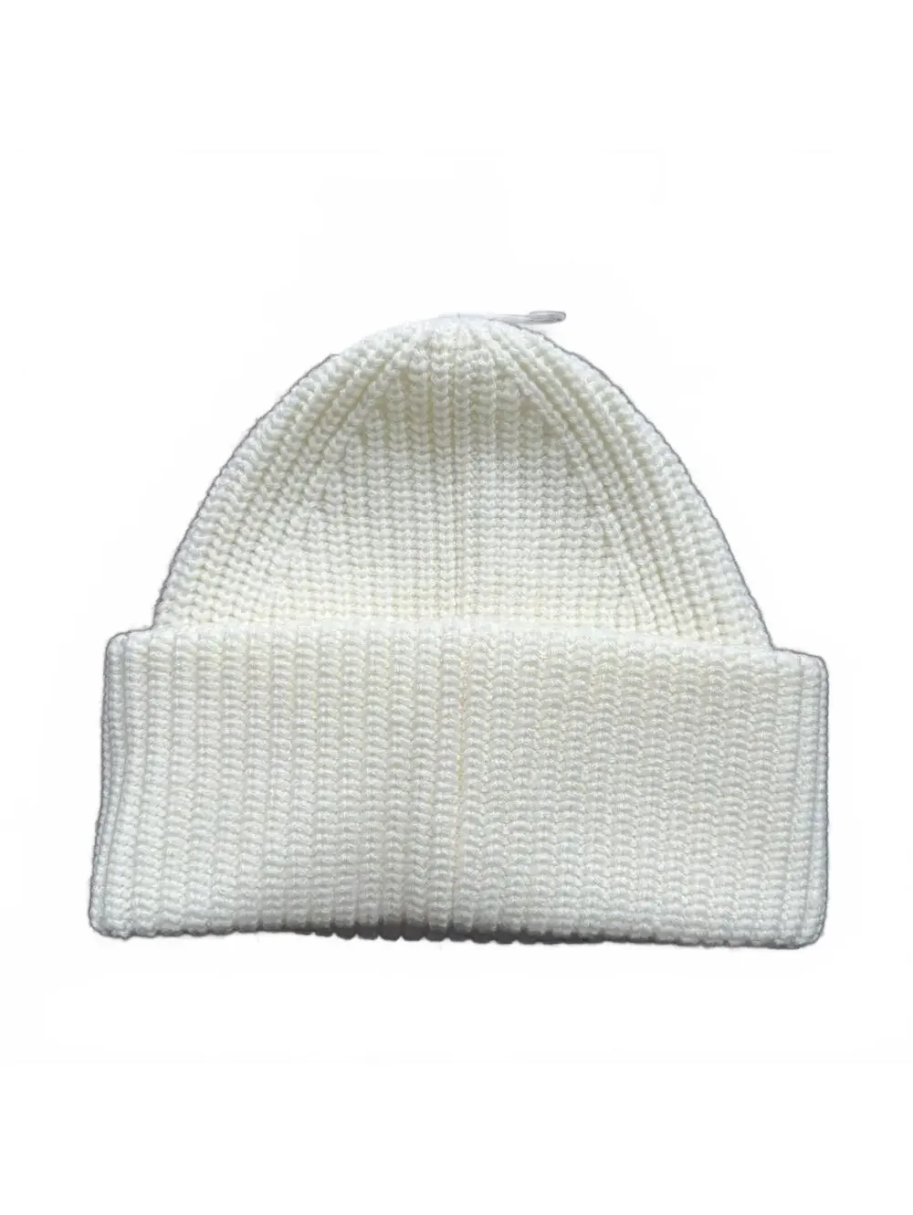 Coach White Knit Beanie Hat with Logo Patch - Picture 2 of 5